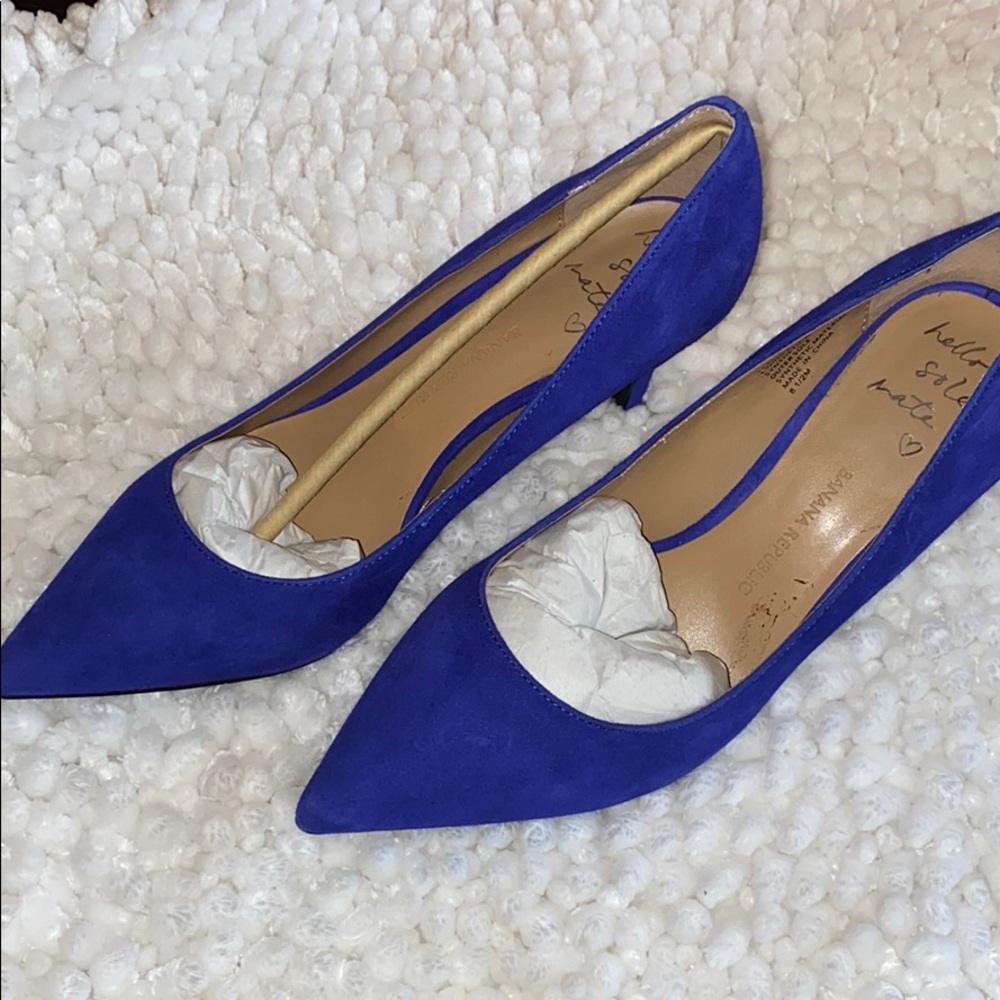 Banana Republic Blue Suede Shoes size 8 1/2